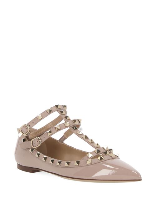 pink Valentino Garavani patent 'Rockstud' flats Valentino Garavani | 4W2S0376VNWP45